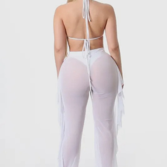 Mesh Bralette and Ruffle Pant Set - Picture 4 of 7